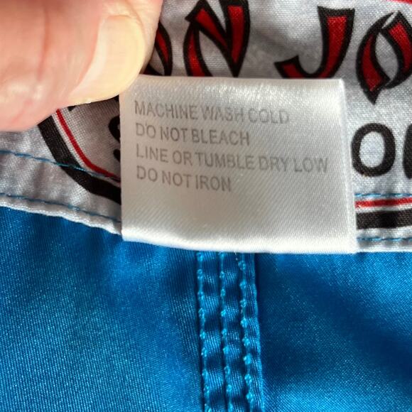 Vintage Ron Jon Surf Shop Board Shorts Ocean Blue SZ 33 Beach Vacation - Picture 6 of 10